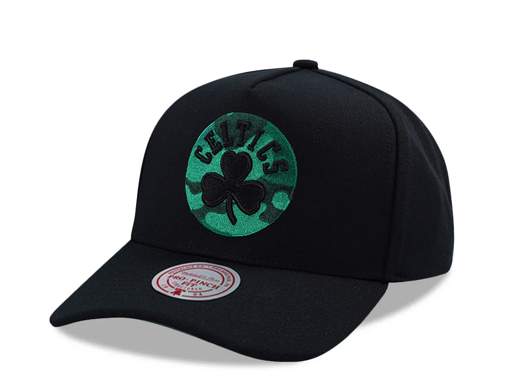 Mitchell & Ness Boston Celtics 404 Club Camo Black Edition Pro Pinch Fit Snapback Cap