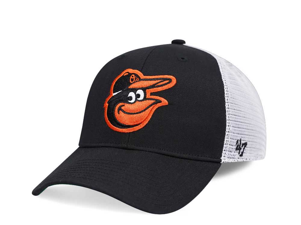 47Brand Baltimore Orioles Black Branson MVP Trucker Snapback Cap