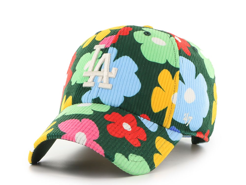 47 Brand Los Angeles Dodgers Gallery Corduroy Dark Green Clean Up Strapback Cap