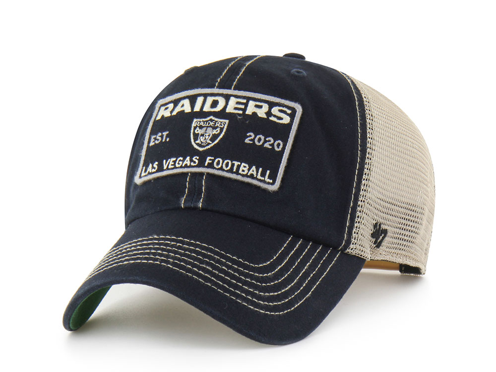 47 Brand Las Vegas Raiders Vintage Black Clean Up Trucker Snapback Cap