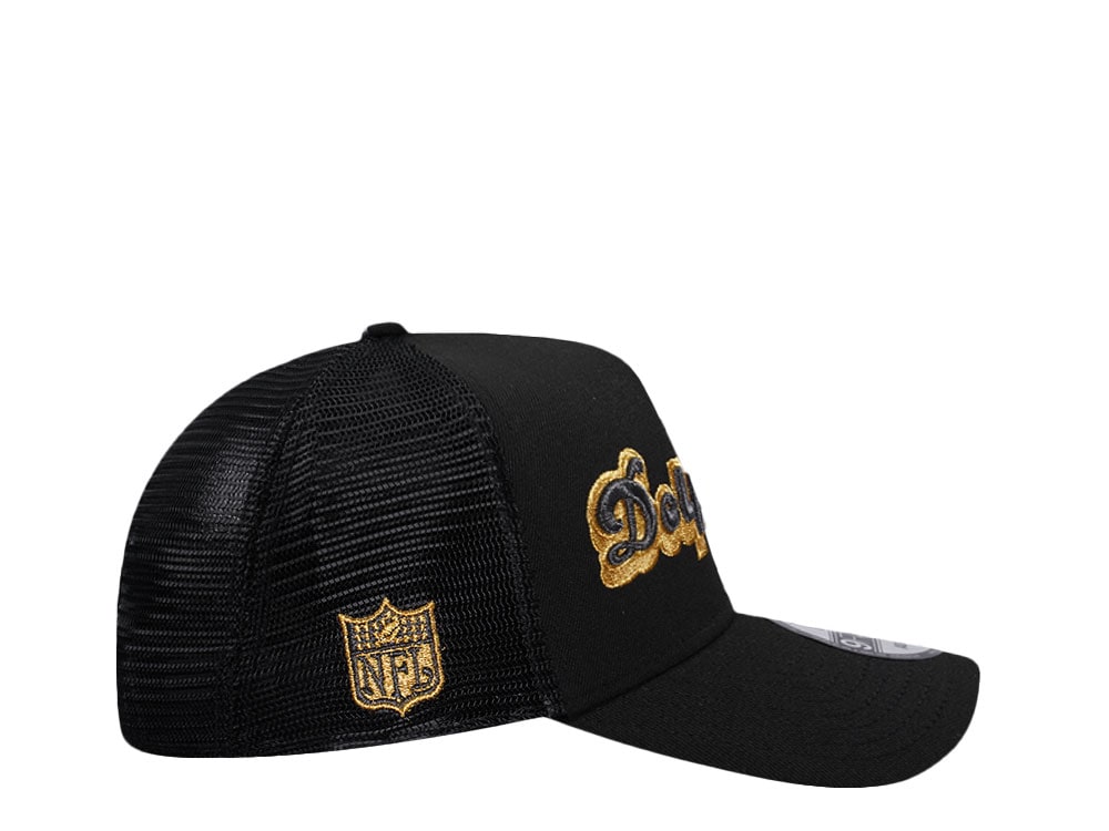 New Era Miami Dolphins Black and Gold Classic Edition Trucker A Frame 9Forty Cap