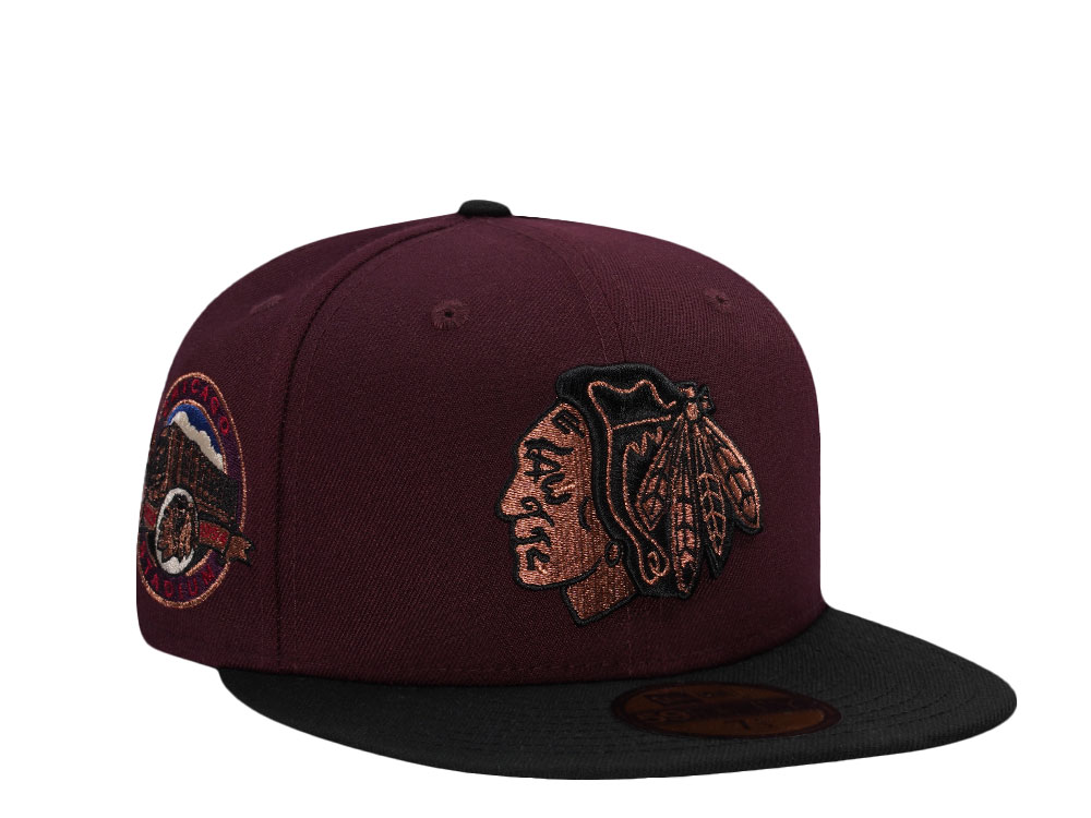 New Era Chicago Blackhawks Stadium Maroon Two Tone Edition 59Fifty Fitted Cap