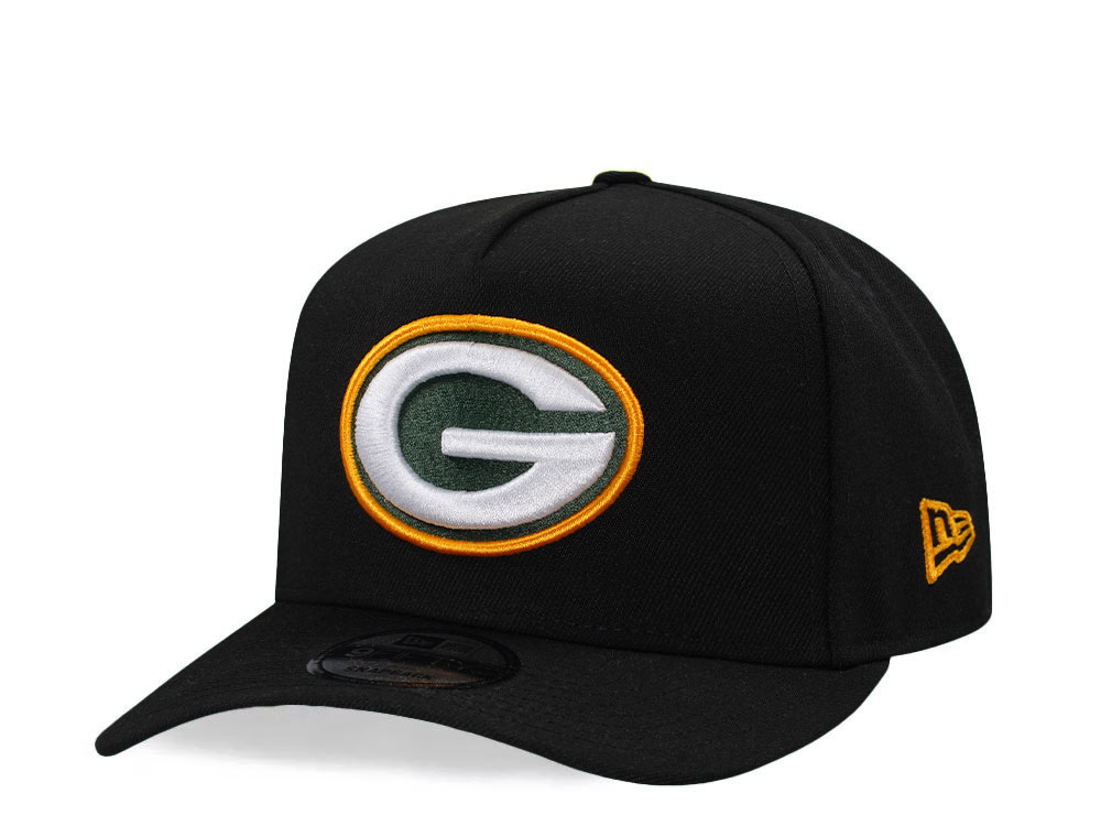 New Era Green Bay Packers Black Classic Edition 9Fifty A Frame Snapback Cap