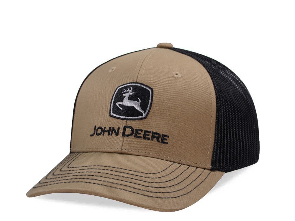 John Deere Logo Olive Trucker Snapback Cap