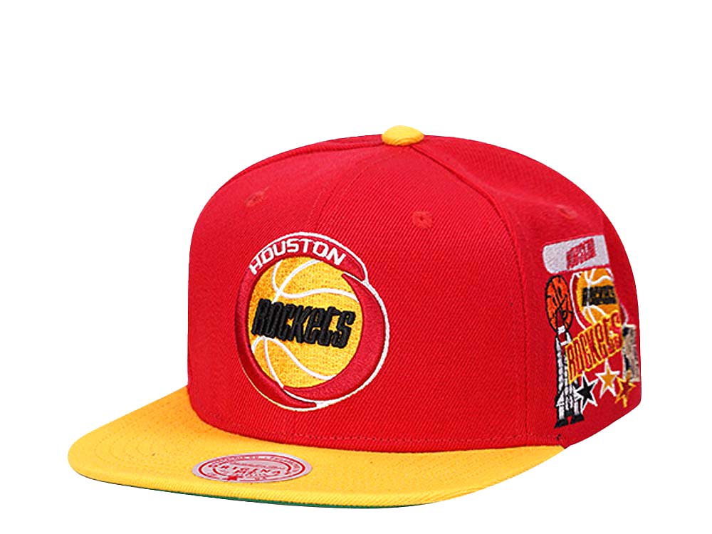 Mitchell & Ness Houston Rockets Patch Overload Hardwood Classic Snapback Cap