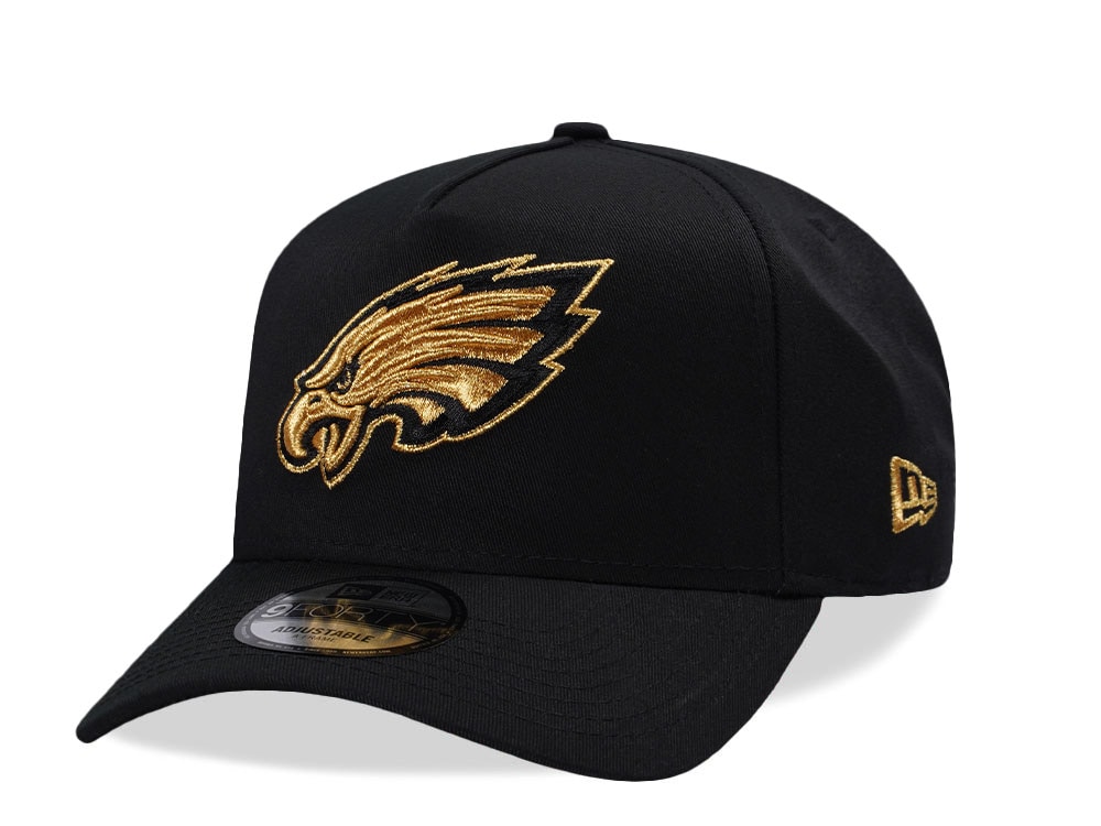 New Era Philadelphia Eagles Black Gold Edition 9Forty A Frame Snapback Cap