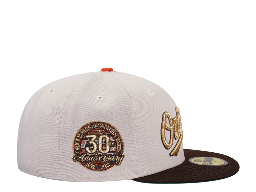 New Era Baltimore Orioles 30th Anniversary Stone Gold Two Tone Edition 59Fifty Fitted Cap