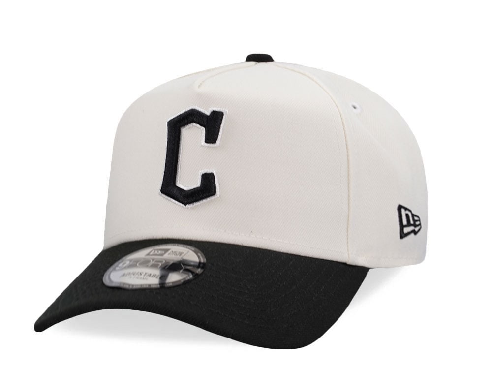 New Era Cleveland Guardians Chrome Black Two Tone Edition 9Forty A Frame Snapback Cap