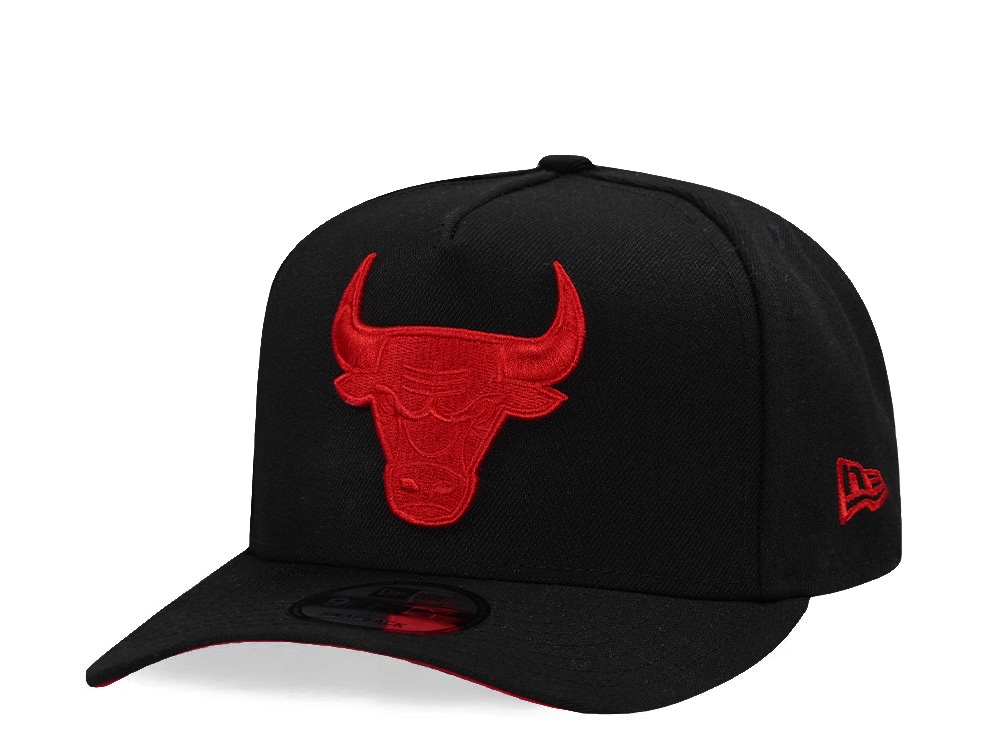 New Era Chicago Bulls Black and Red 9Fifty A Frame Snapback Cap