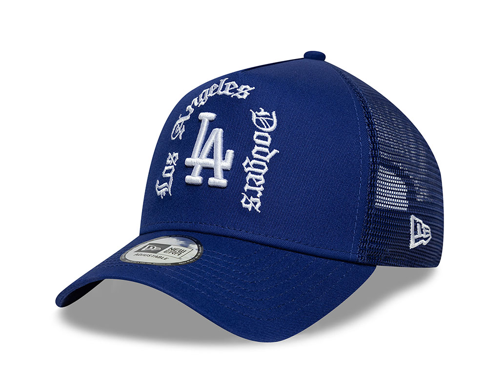 New Era Los Angeles Dodgers Wordmark Blue Prime Edition 9Forty A Frame Trucker Snapback Cap