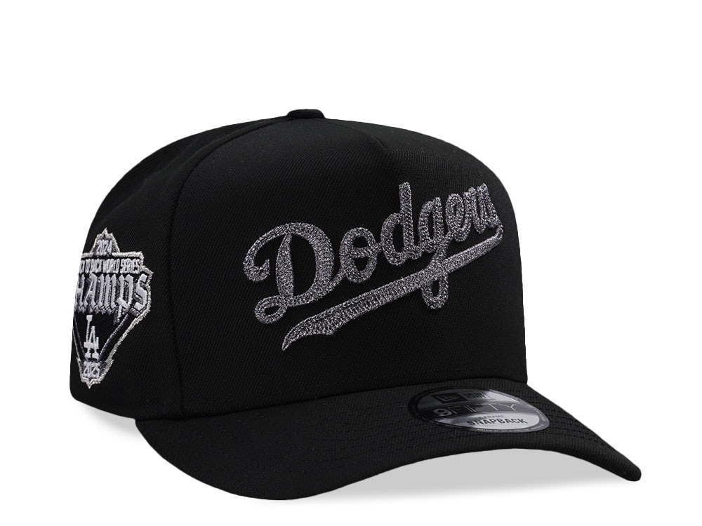New Era Los Angeles Dodgers Back To Back World Series Champions Black Edition 9Fifty A Frame Snapback Cap