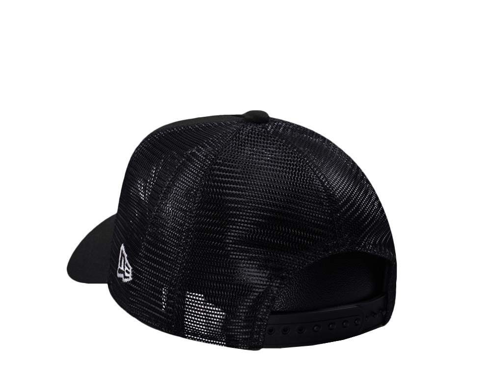 New Era New York Yankees Micro Logo Black Edition 9Forty A Frame Trucker Snapback Cap