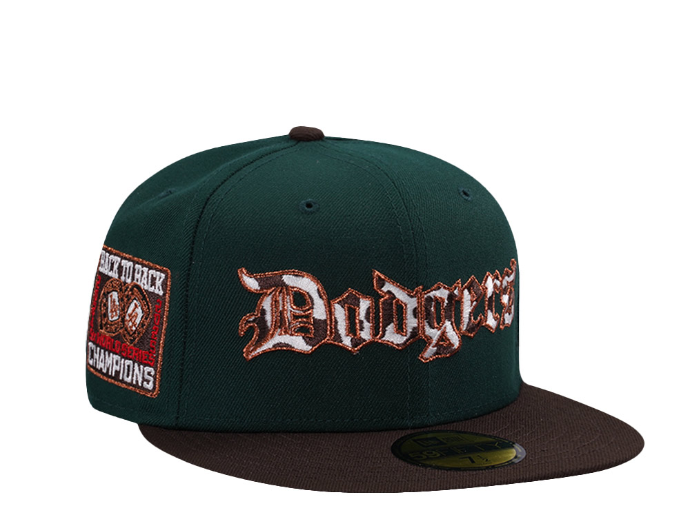 New Era Los Angeles DodgersBack to Back World Series Dark Green Two Tone Edition 59Fifty Fitted Cap
