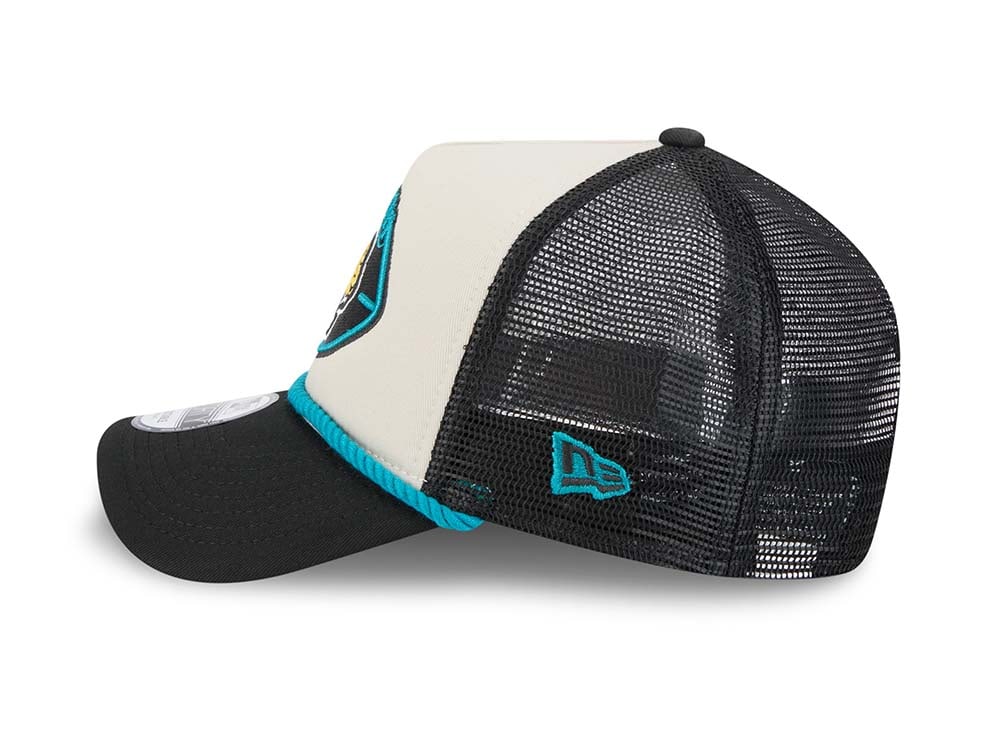 New Era Jacksonville Jaguars Sideline 2024 9Forty A Frame Trucker Snapback Cap