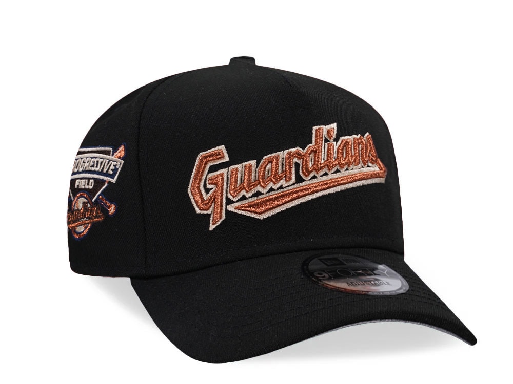 New Era Cleveland Guardians Progressive Field Black Copper 9Forty A Frame Snapback Cap