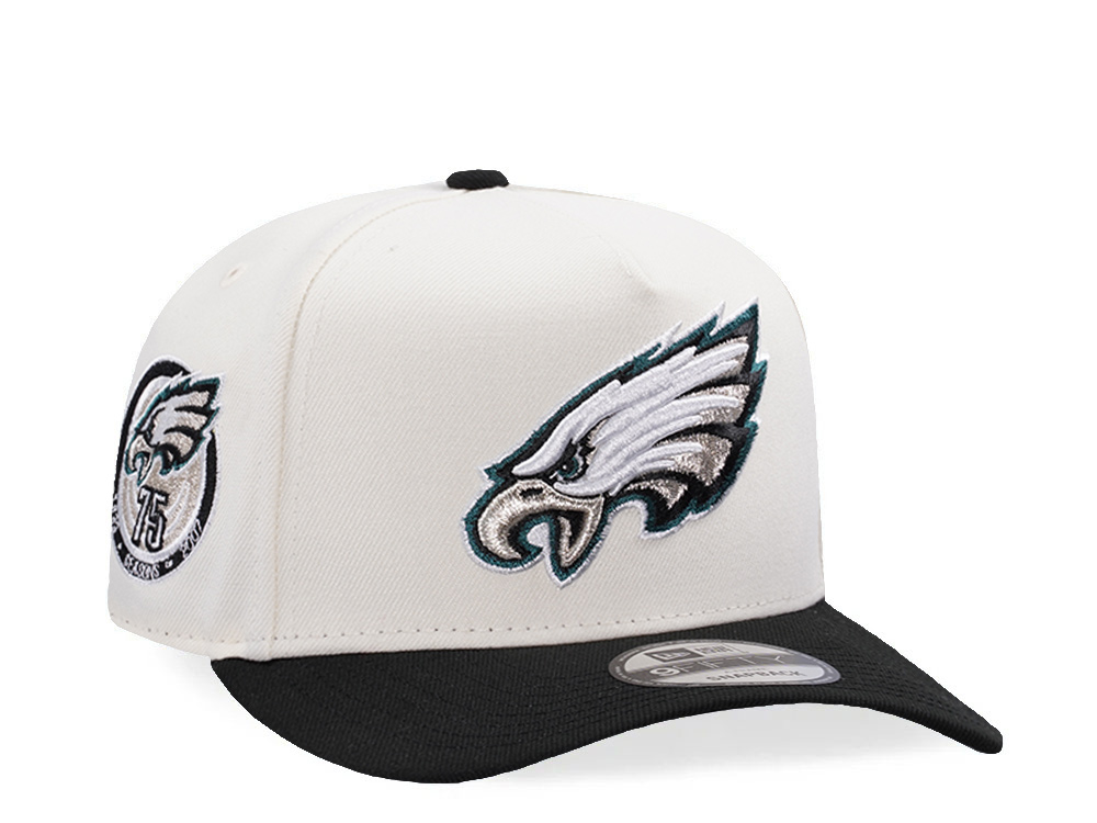 New Era Philadelphia Eagles 75th Anniversary Chrome Two Tone Edition 9Fifty A Frame Snapback Cap