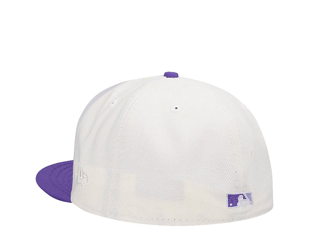 New Era Texas Rangers All Star Game 1995 Cream Purple Two Tone Edition 59Fifty Fitted Cap