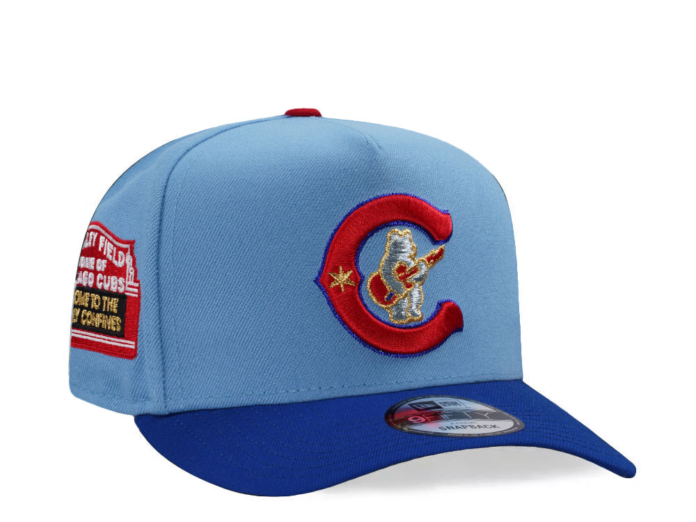 New Era Chicago Cubs Wrigley Field Sky Blue Two Tone Edition 9Fifty A Frame Snapback Cap
