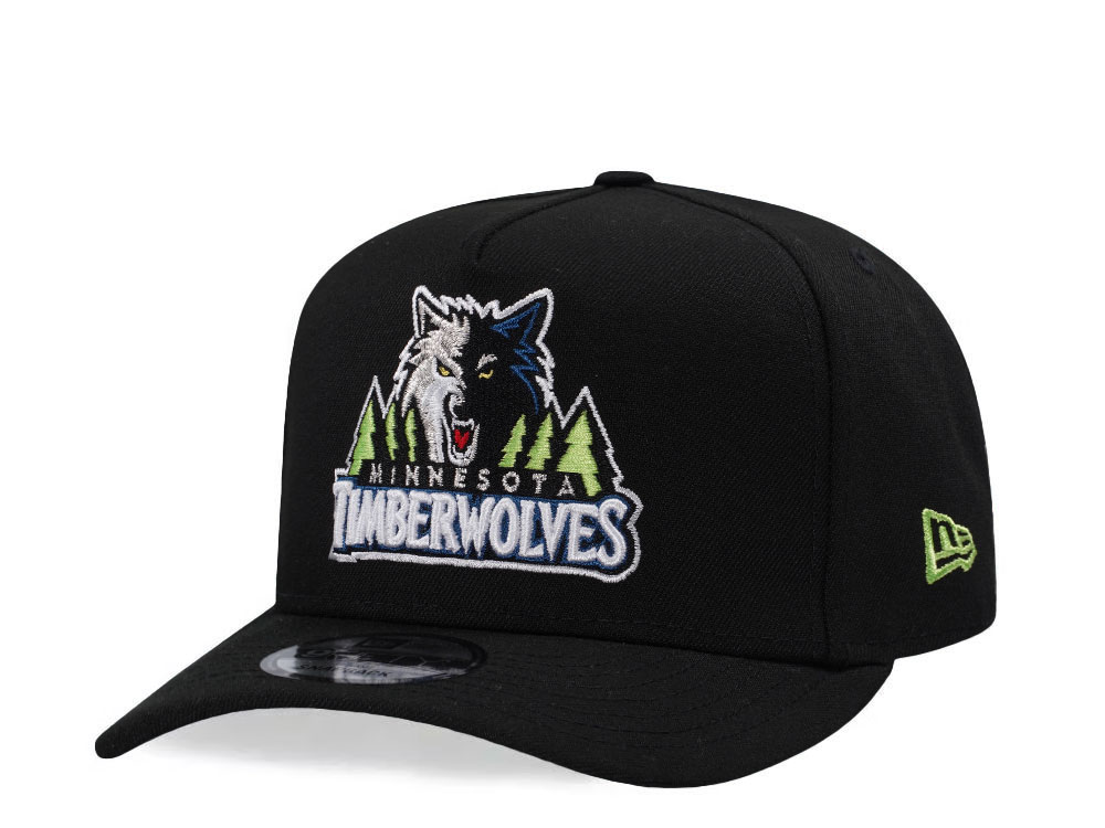 New Era Minnesota Timberwolves Black Classic Edition 9Fifty A Frame Snapback Cap