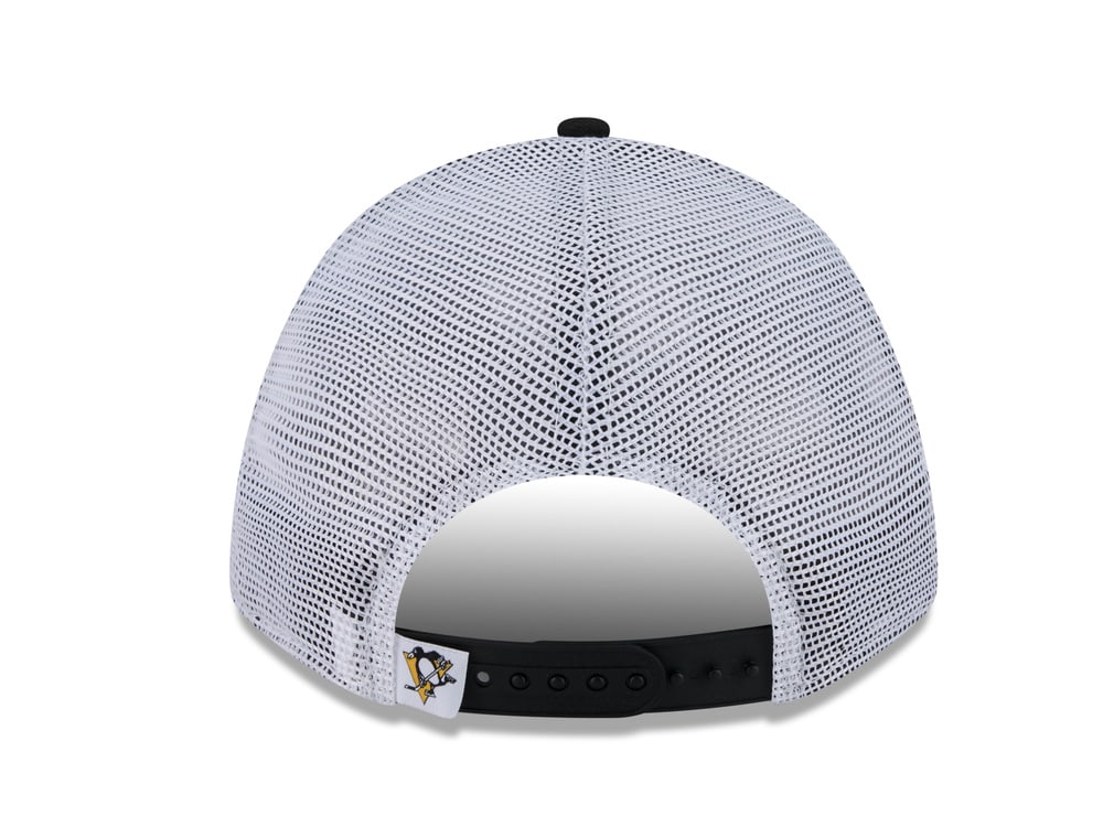 New Era Pittsburgh Penguins Official Team Color Edition 9Forty M Crown A Frame Trucker Snapback Cap