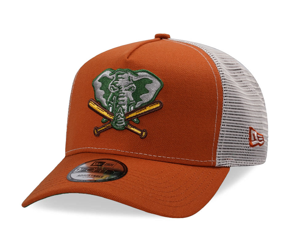 New Era Oakland Athletics Rust Edition 9Forty A Frame Trucker Snapback Cap