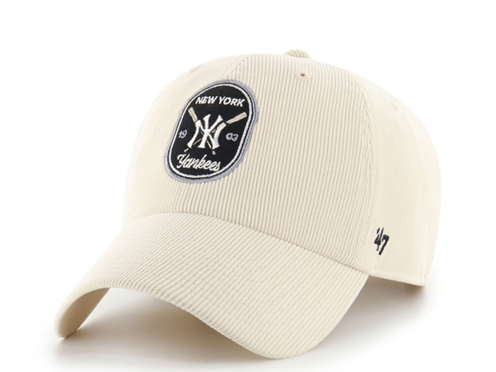 47 Brand New York Yankees Crosspatch Natural Corduroy Clean Up Strapback Cap
