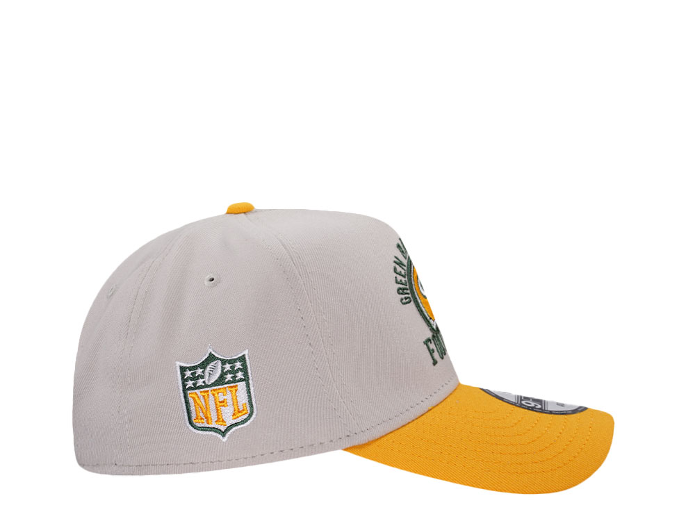 New Era Green Bay Packers Stone Two Tone 9Forty A Frame Snapback Cap