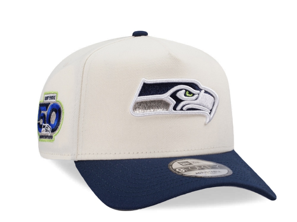 New Era Seattle Seahawks 50 Seasons Chrome Two Tone Edition 9Forty A Frame Snapback Cap