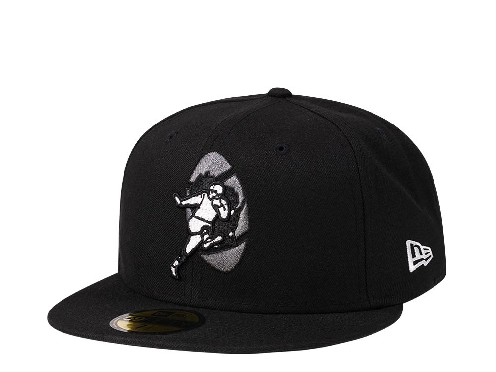 New Era Green Bay Packers Throwback Steel Black Edition 59Fifty Fitted Cap