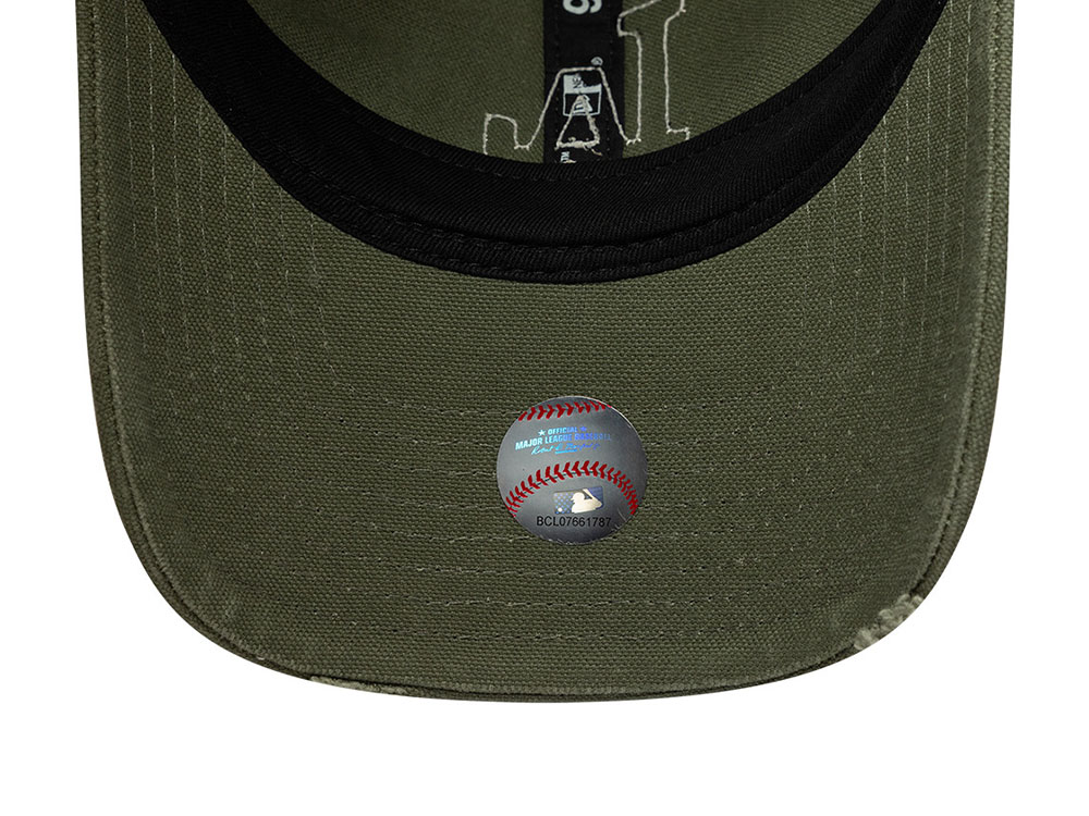 New Era Los Angeles Dodgers Distressed Olive Edition 9Twenty Womens Trucker Strapback Cap