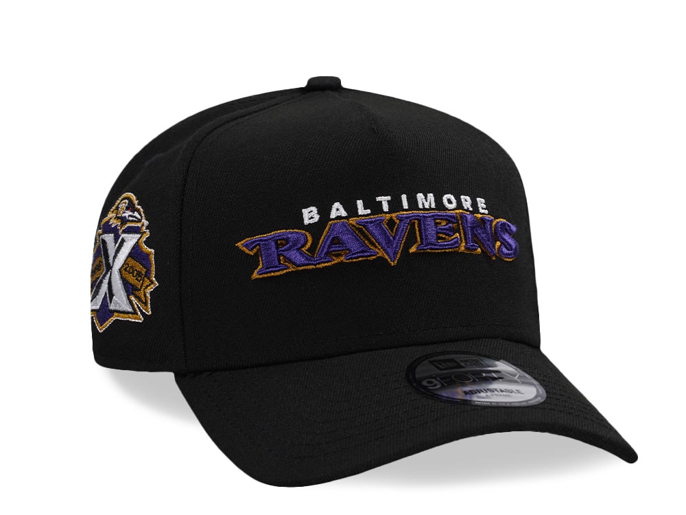 New Era Baltimore Ravens 10th Anniversary Black Edition 9Forty A Frame Snapback Cap