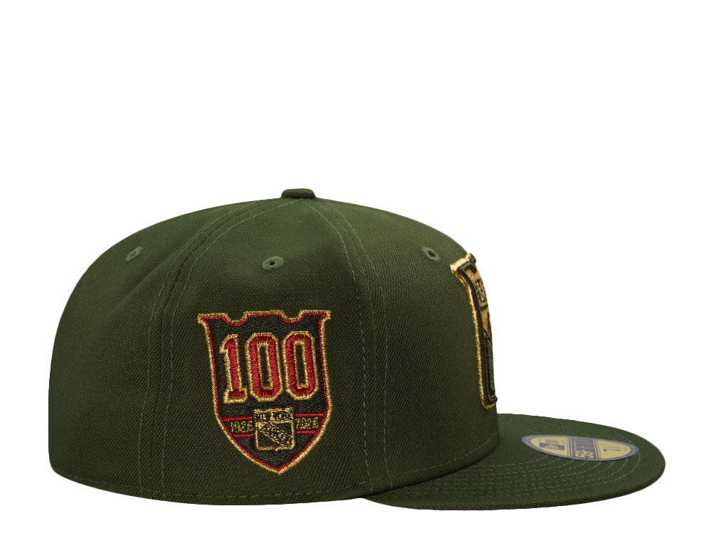 New Era New York Rangers 100th Anniversary Rifle Green Prime Edition 59Fifty Fitted Cap