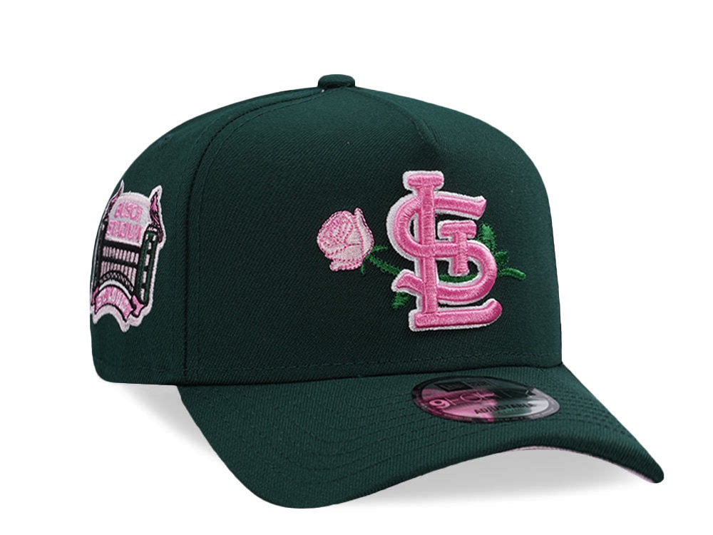 New Era St. Louis Cardinals Bush Stadium Dark Green Prime Edition 9Forty A Frame Snapback Cap