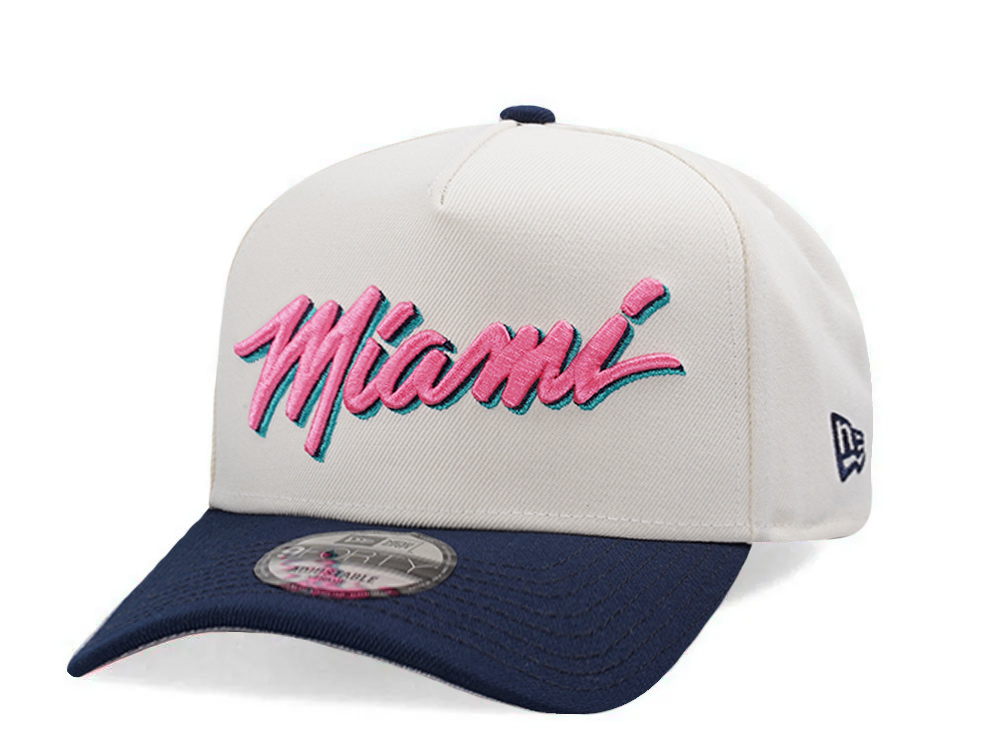 New Era Miami Heat Chrome Two Tone Edition 9Forty A Frame Snapback Cap