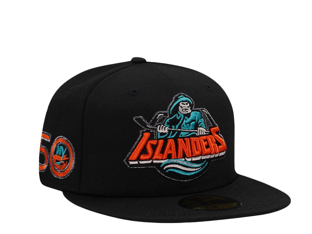 New Era New York Islanders 50th Anniversary Black Metallic Prime Edition 59Fifty Fitted Cap