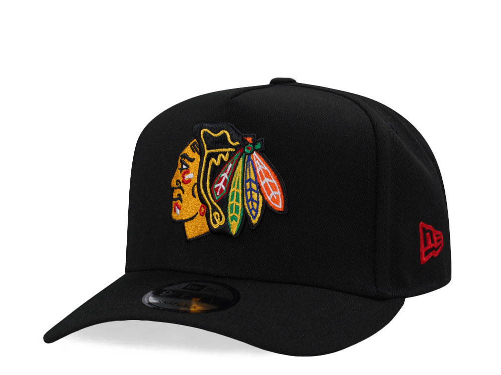 New Era Chicago Blackhawks Black Classic Edition 9Fifty A Frame Snapback Cap