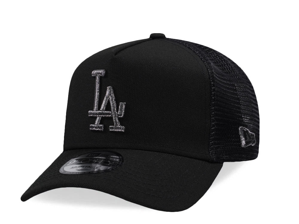 New Era Los Angeles Dodgers Black Metallic Trucker Edition 9Forty A Frame Snapback Cap
