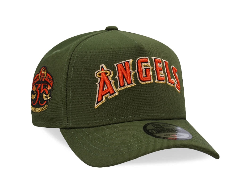 New Era Anaheim Angels 35th Anniversary Rifle Green Classic Edition 9Forty A Frame Snapback Cap