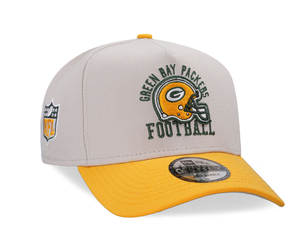 New Era Green Bay Packers Stone Two Tone 9Forty A Frame Snapback Cap