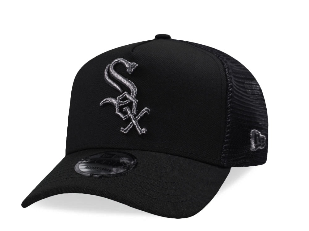 New Era Chicago White Sox Black Metallic Trucker Edition 9Forty A Frame Snapback Cap
