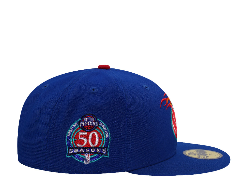 New Era Detroit Pistons 50th Anniversary Blue Prime Edition 59Fifty Fitted Cap