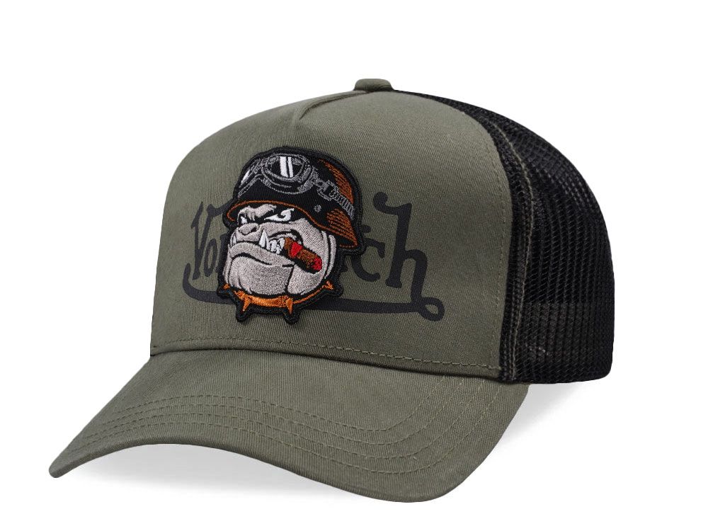 Von Dutch Bulldog Dark Green Trucker Snapback Cap