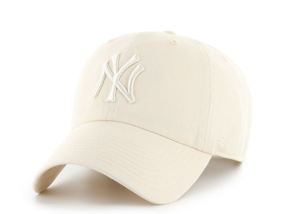 47 Brand New York Yankees Natural White Clean Up Strapback Cap