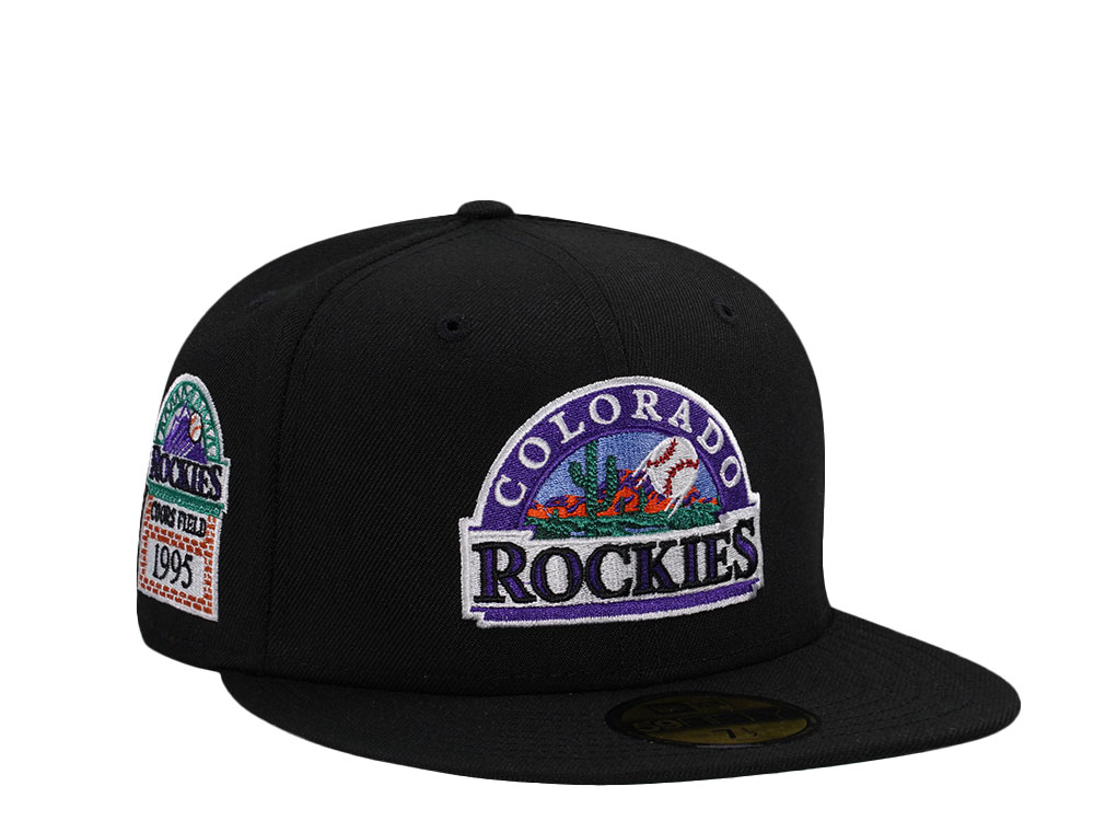 New Era Colorado Rockies Coors Field Black Throwback Edition 59Fifty Fitted Cap