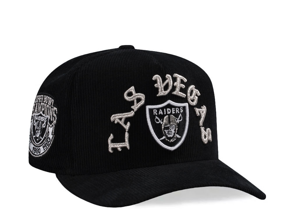 New Era Las Vegas Raiders Super Bowl Champions Black Edition 9Fifty A Frame Snapback Cap