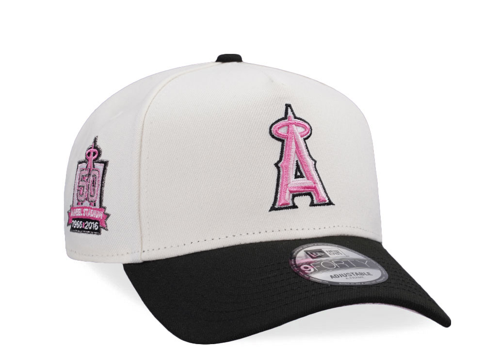 New Era Anaheim Angels 50th Anniversary Chrome Pink Two Tone Edition 9Forty A Frame Snapback Cap