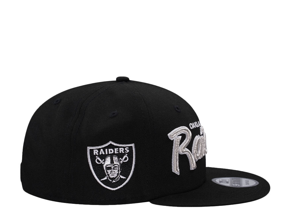 New Era Oakland Raiders Black Script Edition 9Fifty Snapback Cap