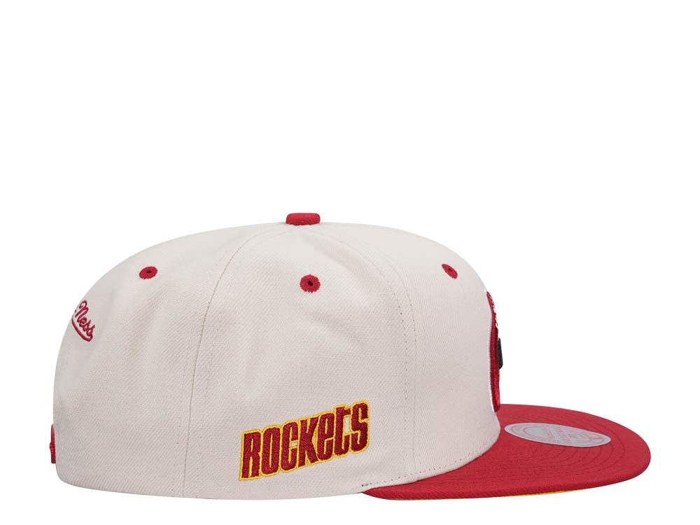 Mitchell & Ness Houston Rockets Sail Off White Two Tone Snapback Cap