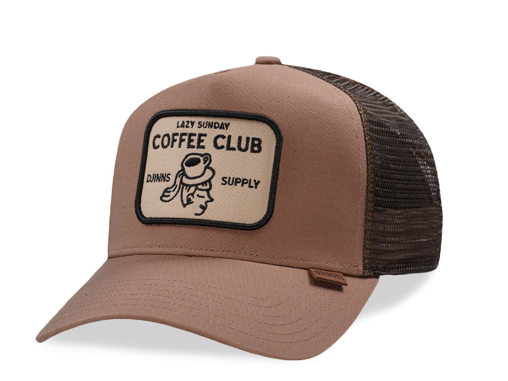 Djinns HFT Coffee Club Head Brown Trucker Snapback Cap
