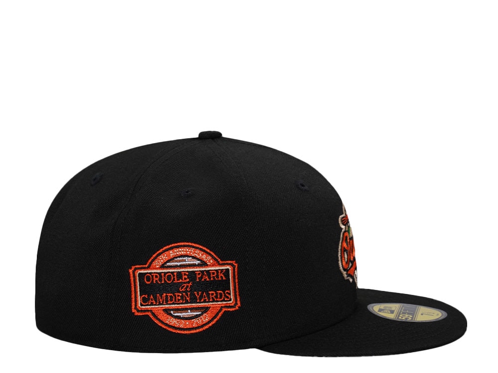 New Era Baltimore Orioles 20th Anniversary Camden Yards Black Throwback Edition 59Fifty Fitted Cap
